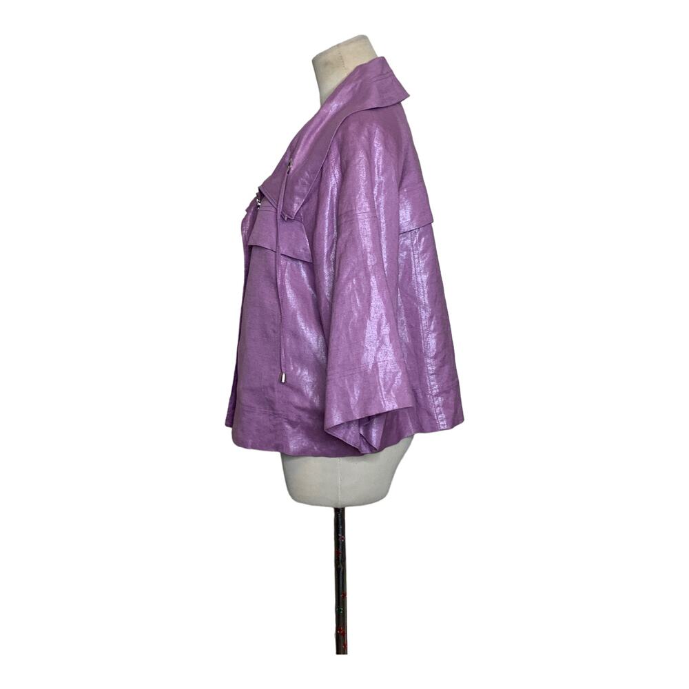 Sandro purple 3/4 sleeves zipper jacket size Large - Picture 7 of 9